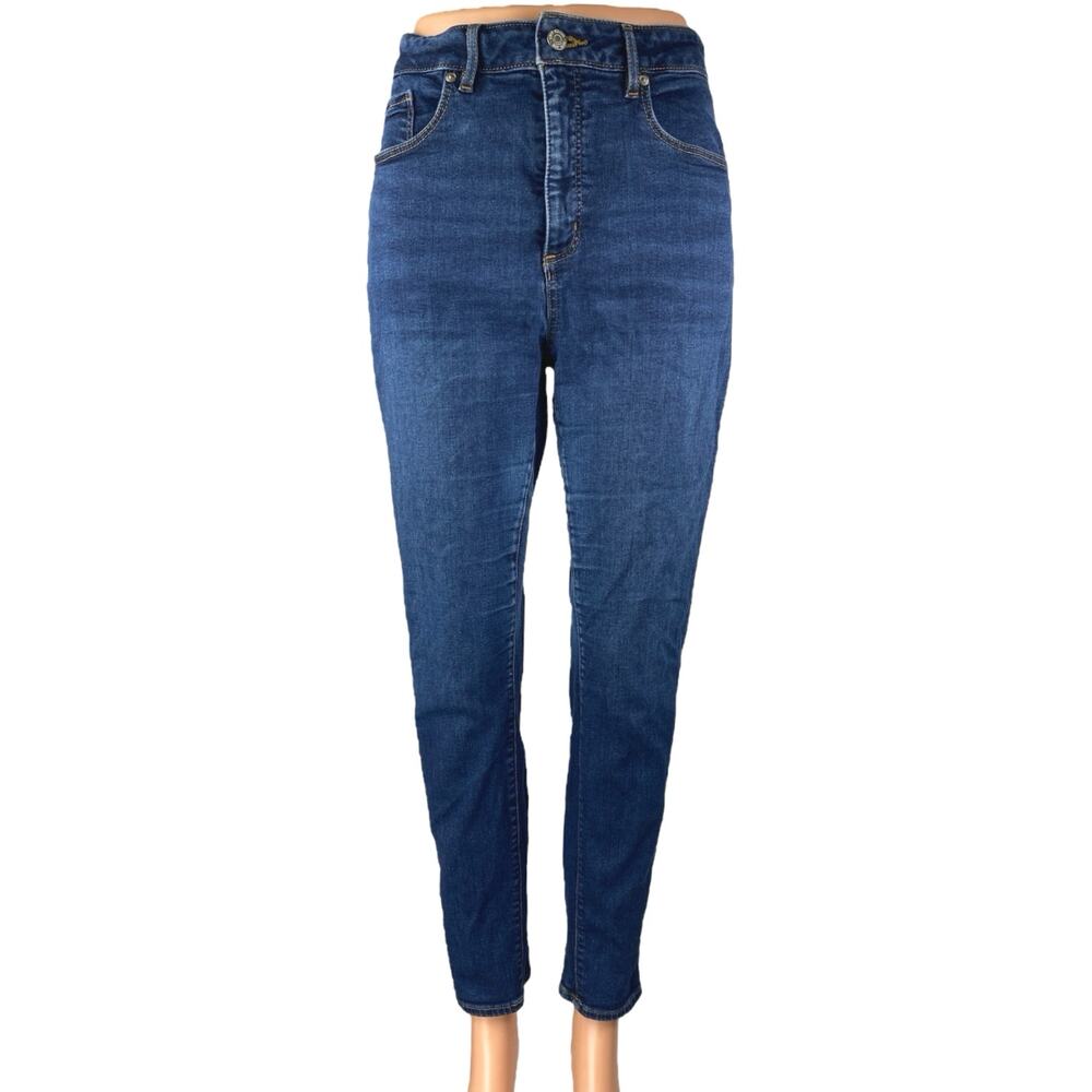 Ann Taylor LOFT The Curvy Women's Blue High Rise Cropped Skinny Denim Jeans 31